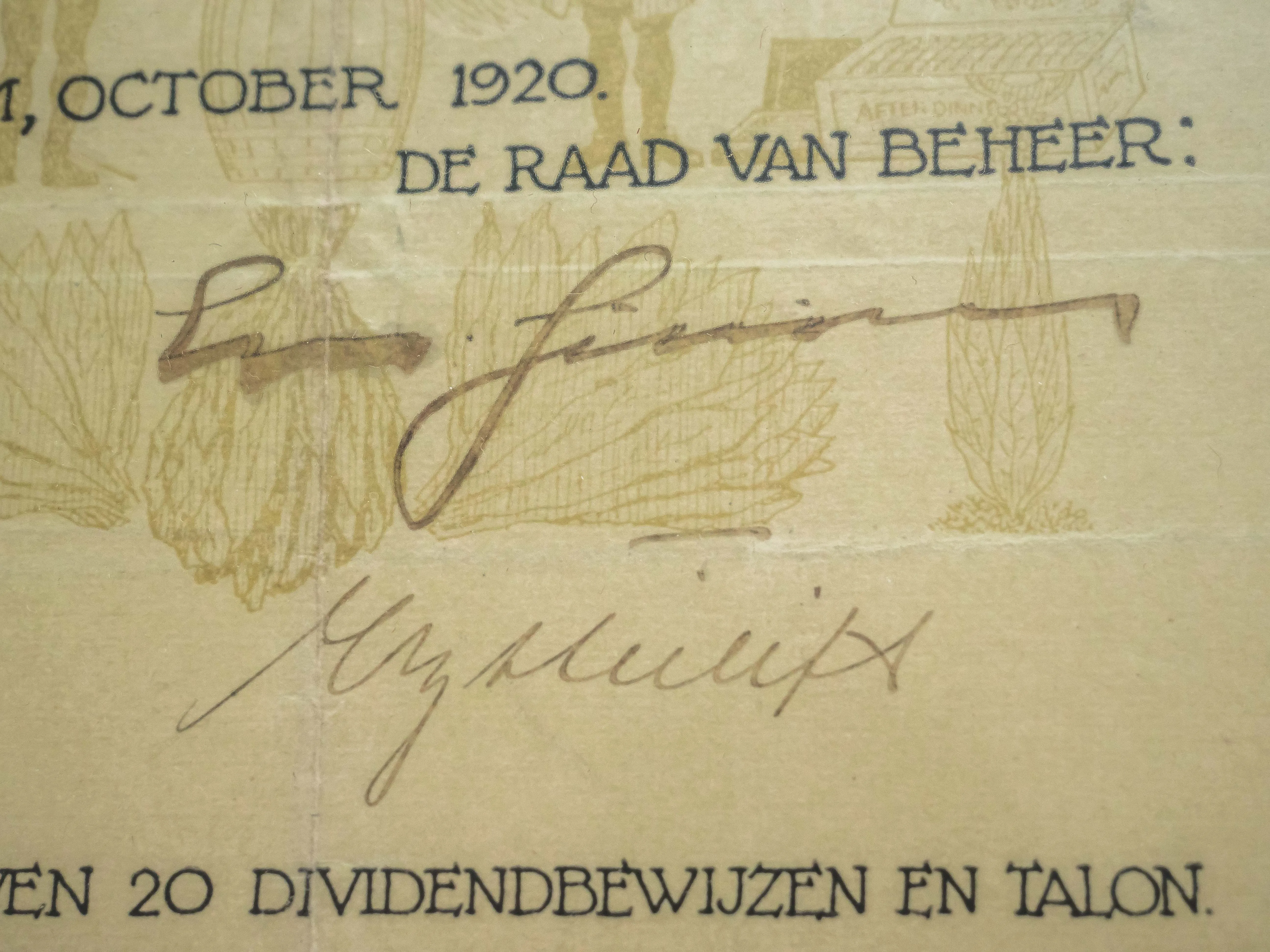 Obrázek Akcie N.V. Tabaks-Unie 1920 - 8