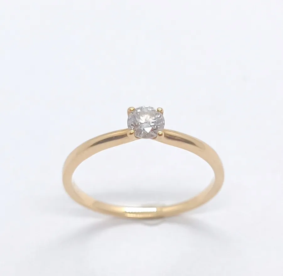 Zlatý prsten s diamantem 0,24 ct - 2