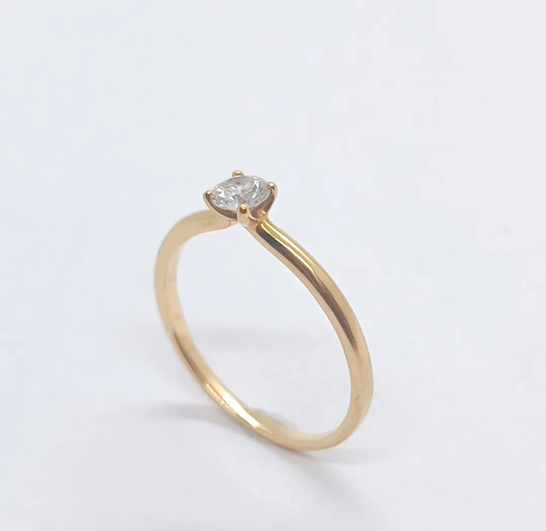 Zlatý prsten s diamantem 0,24 ct - 3