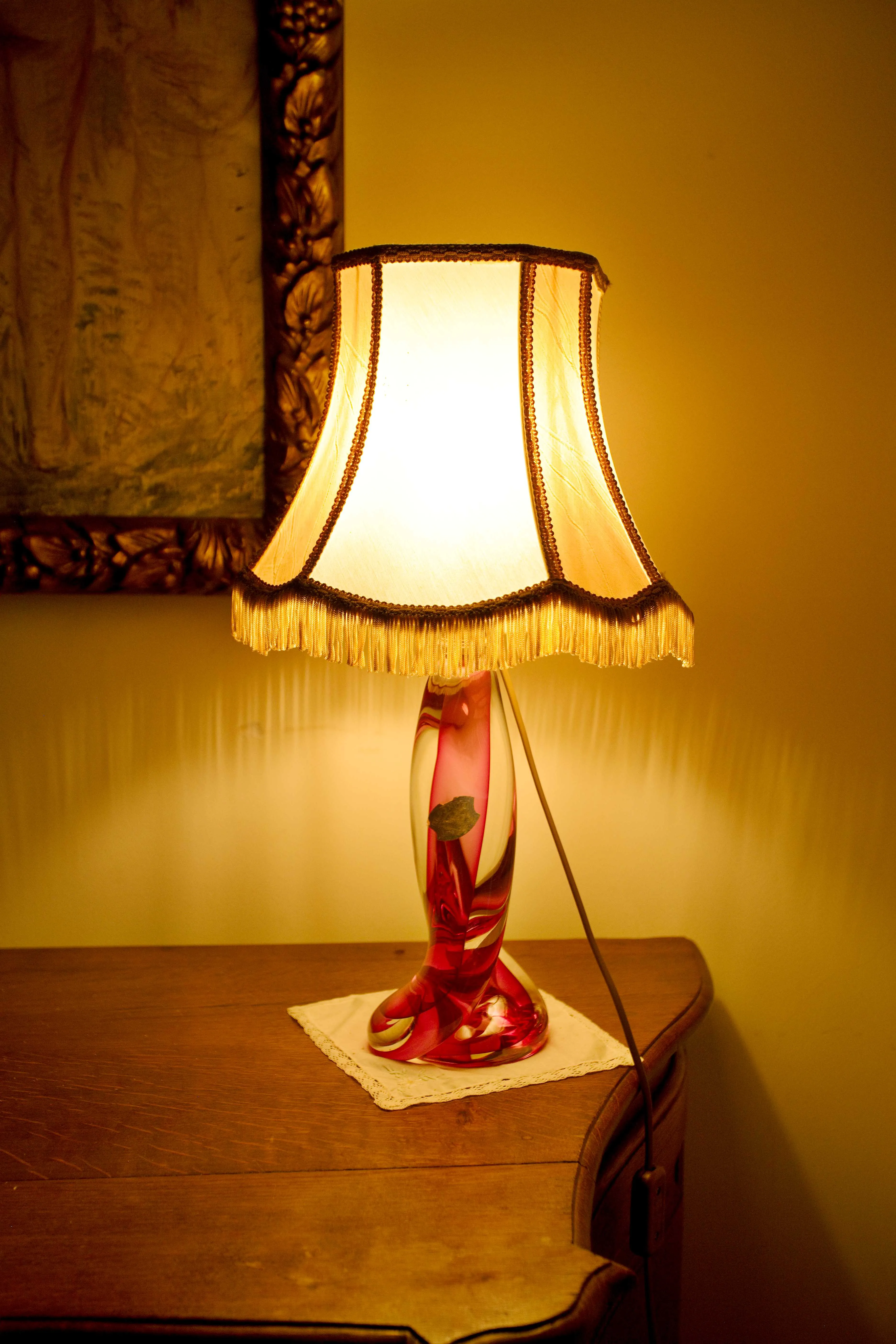 Křišťálová lampa Val Saint Lambert – značená - 14