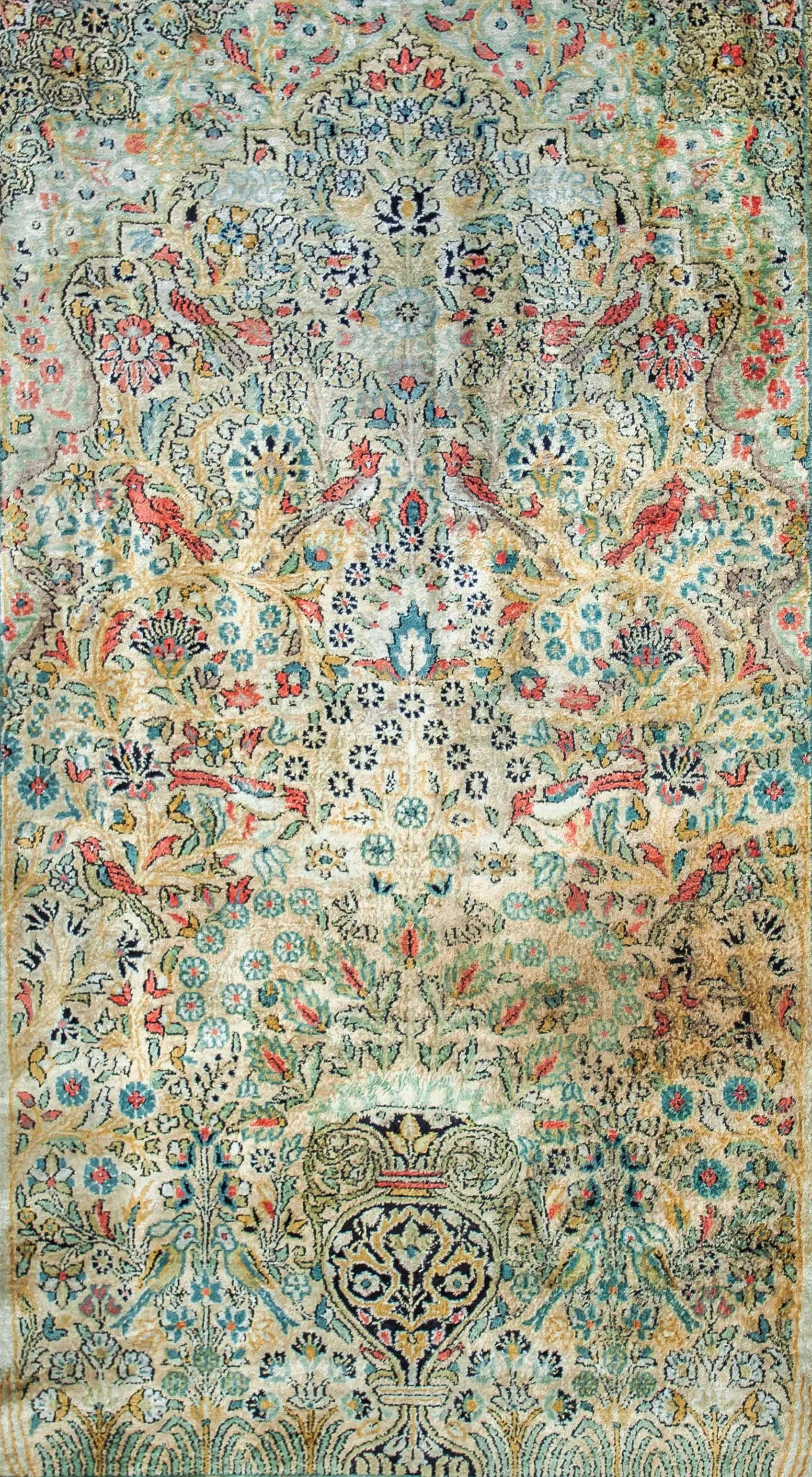 Hedvábný koberec z kašmíru strom života 197 x 118 cm - 2