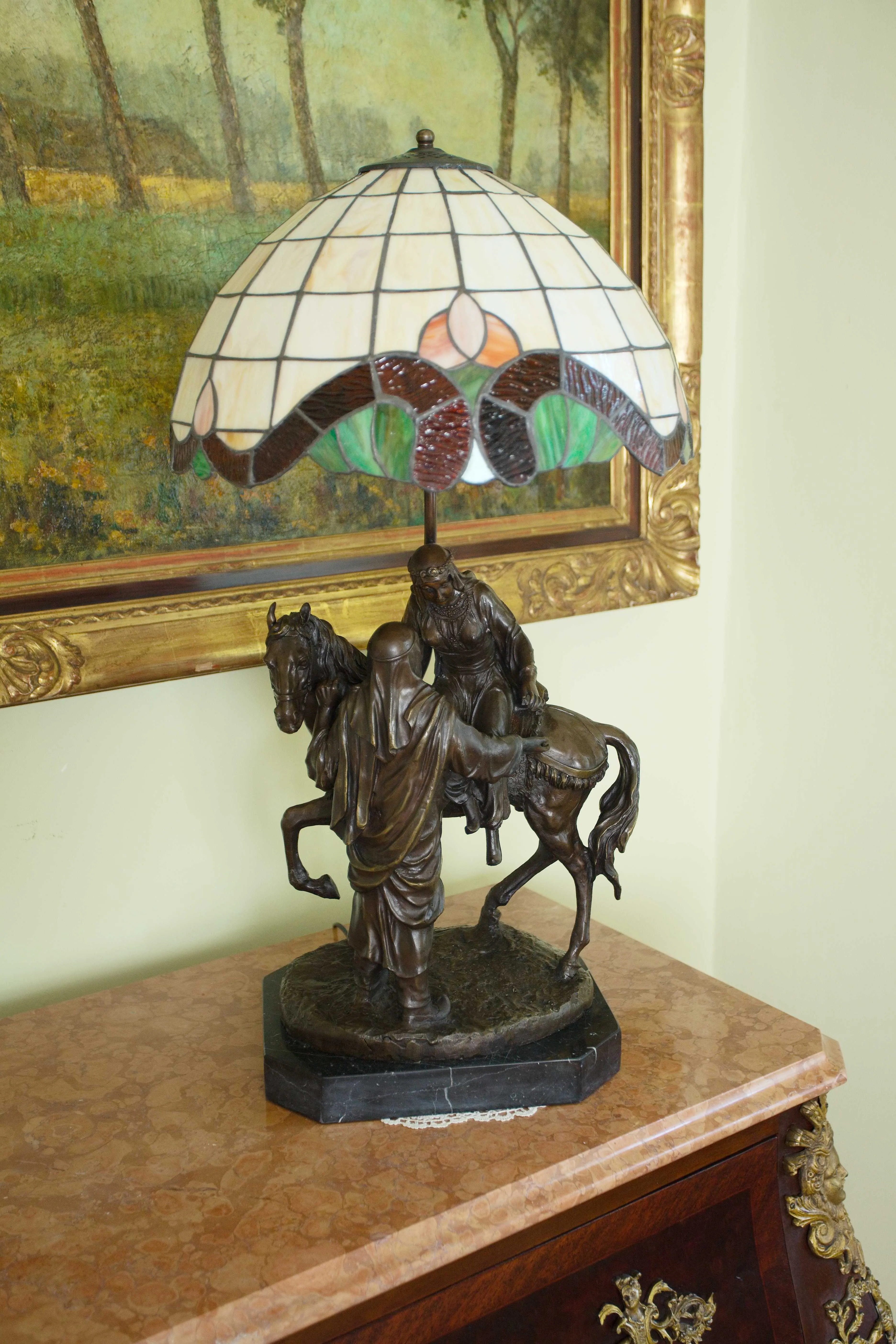 Velká stolní lampa Tiffany, v 75 cm - 2