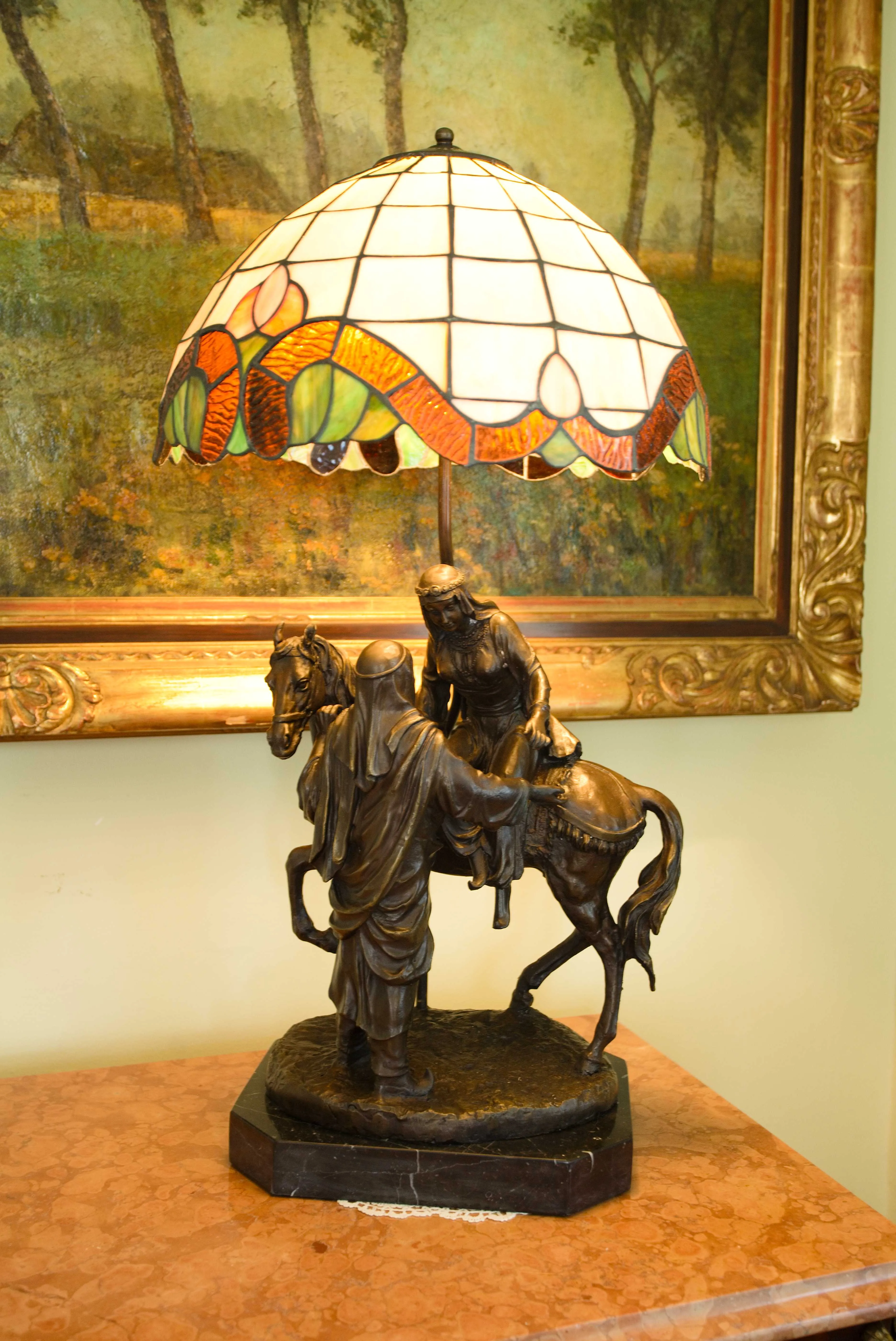 Velká stolní lampa Tiffany, v 75 cm - 8