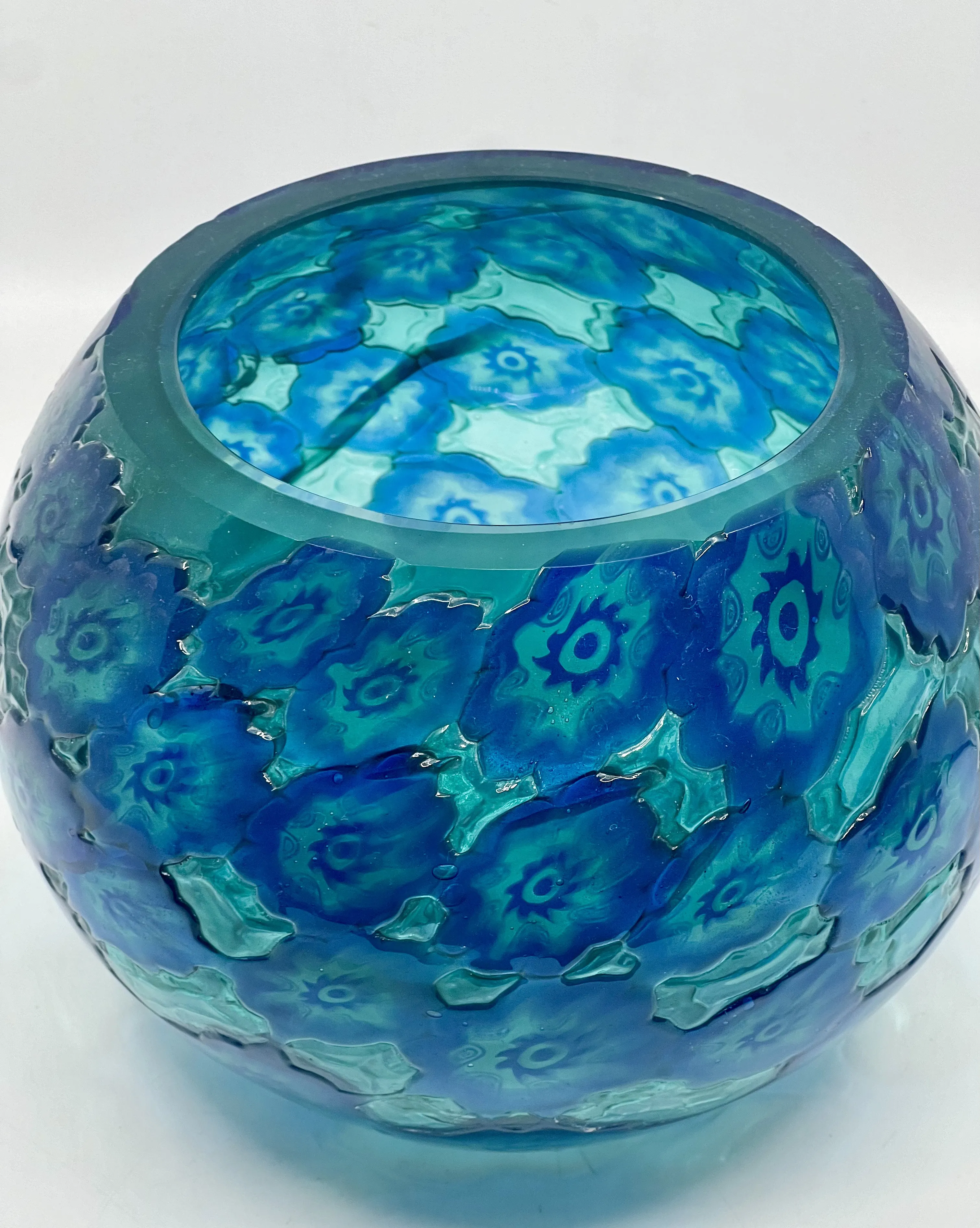 Kulatá váza ze zatavovaných květů – Millefiori - 1