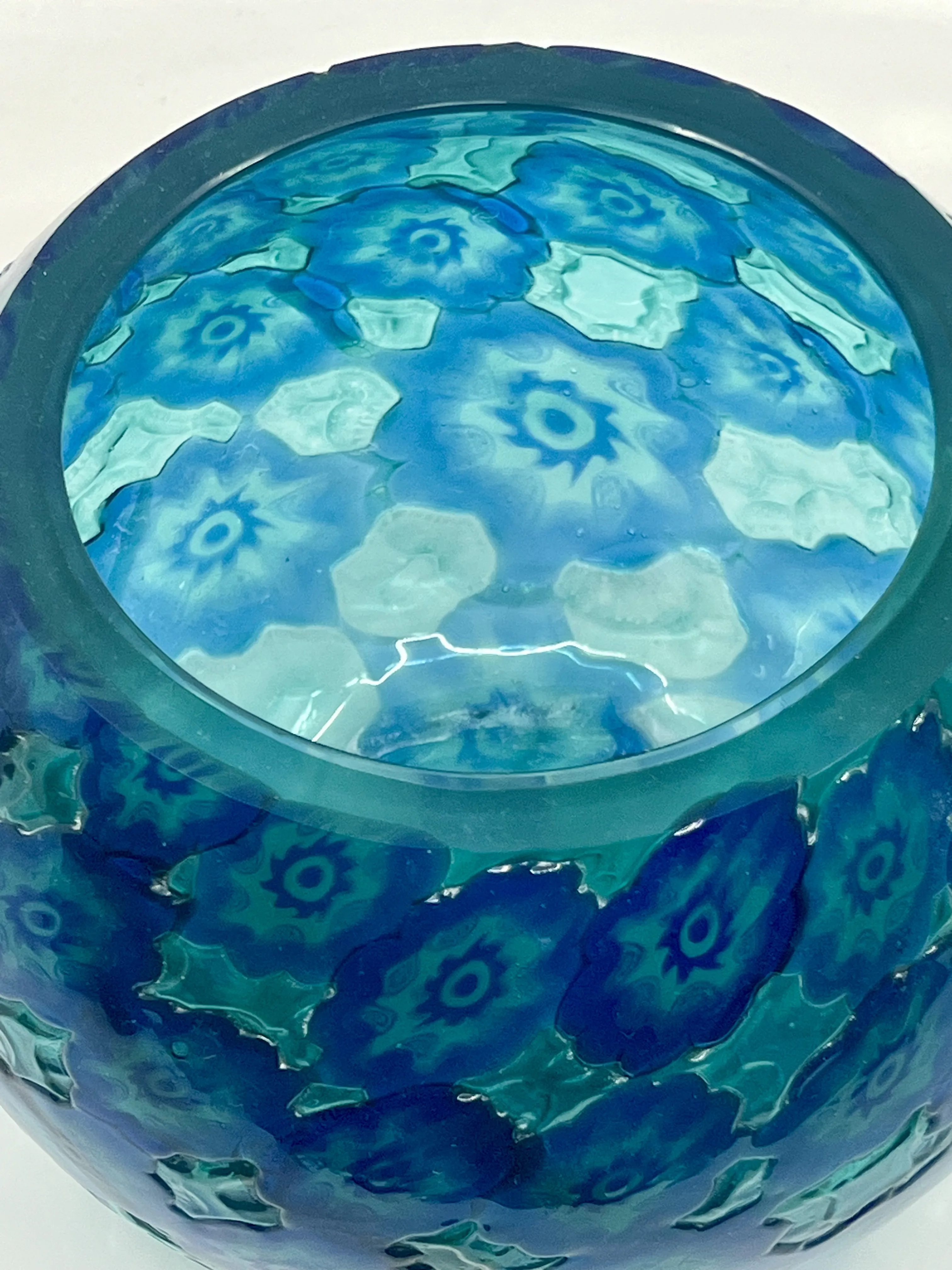 Kulatá váza ze zatavovaných květů – Millefiori - 4