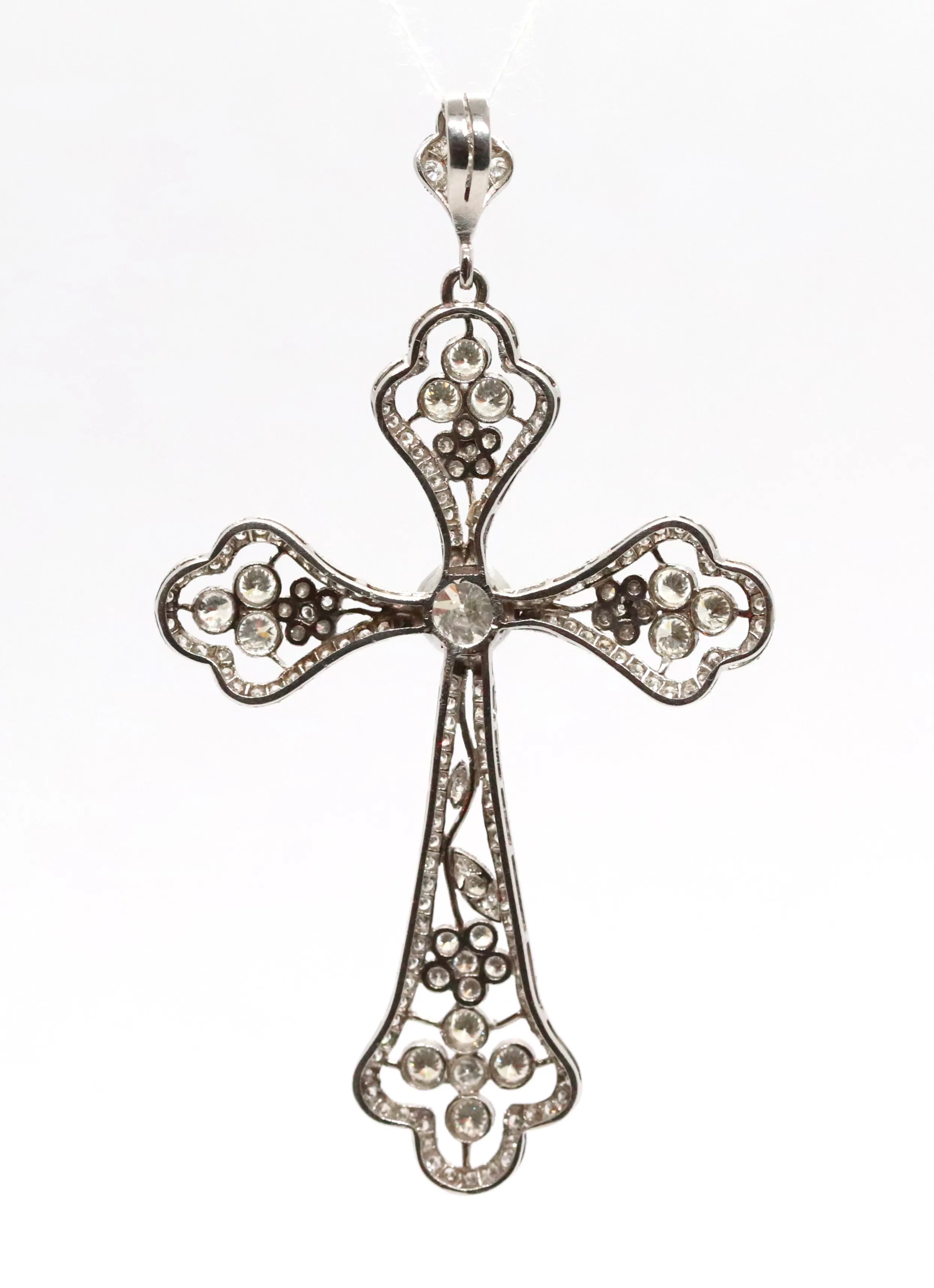 Art deco platinový diamantový křížek - 4