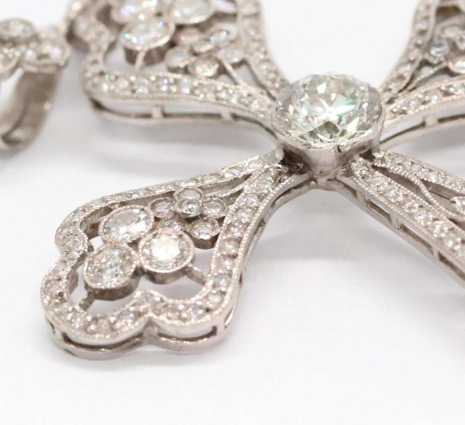 Art deco platinový diamantový křížek - 7