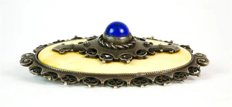 STŘÍBRNÁ BROŽ S LAPIS LAZULI - 3