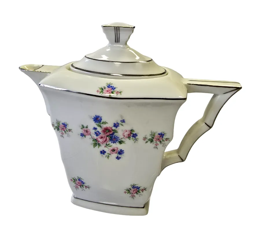 Art deco porcelánový čajový servis s barevnými kvítky - 2