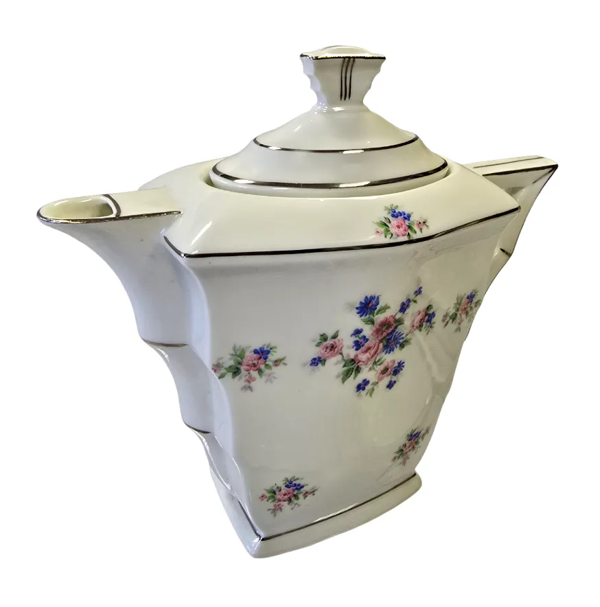 Art deco porcelánový čajový servis s barevnými kvítky - 3