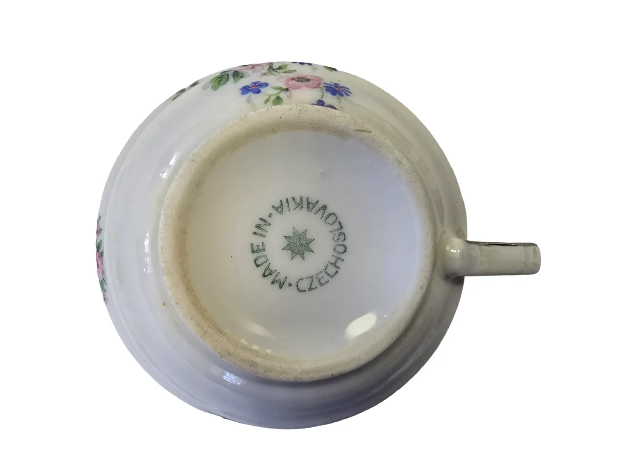 Art deco porcelánový čajový servis s barevnými kvítky - 5
