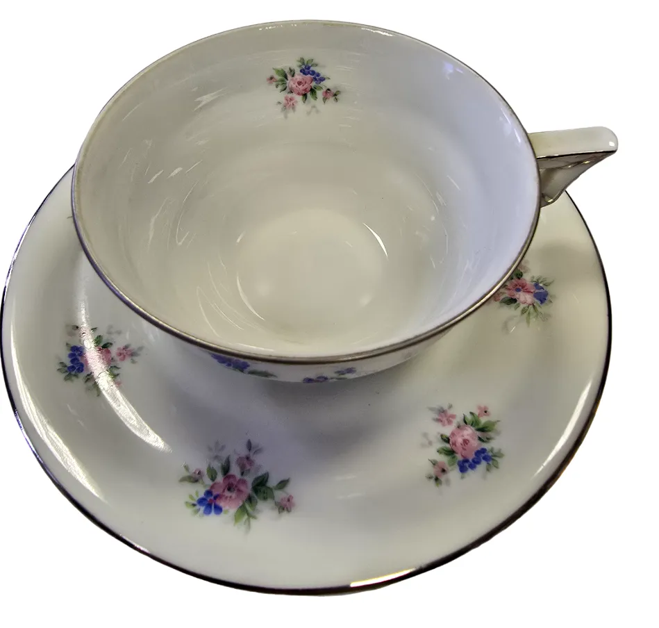 Art deco porcelánový čajový servis s barevnými kvítky - 8