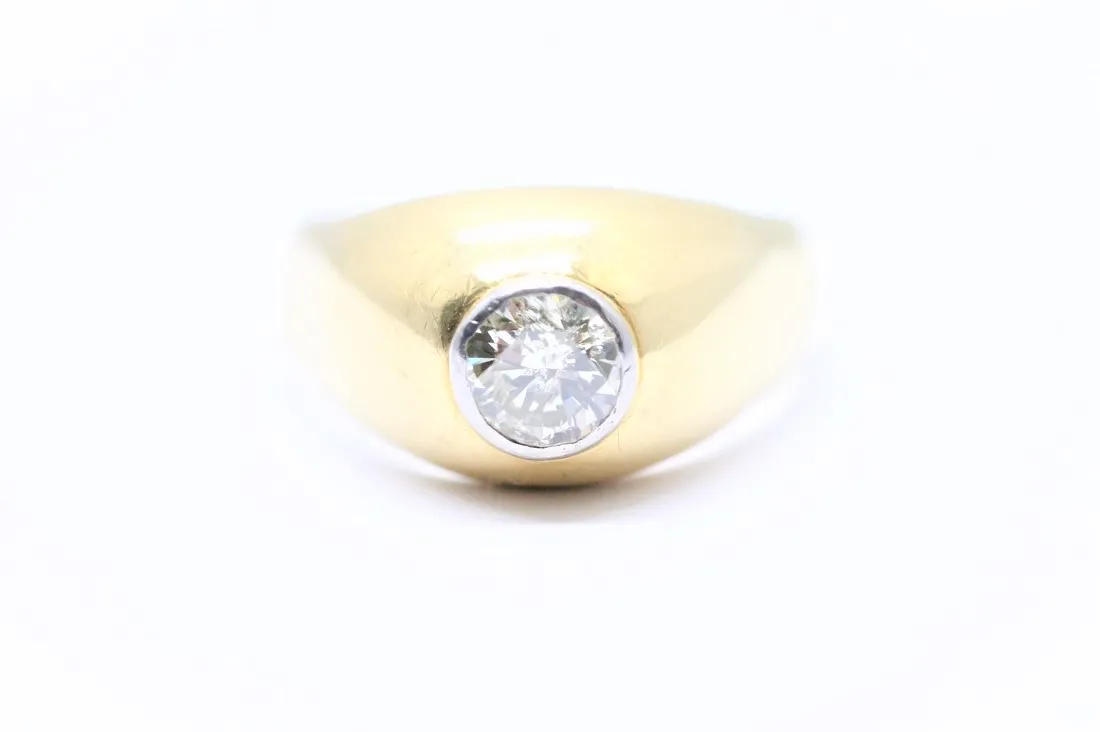 Zlatý pánský prsten s diamantem - 5