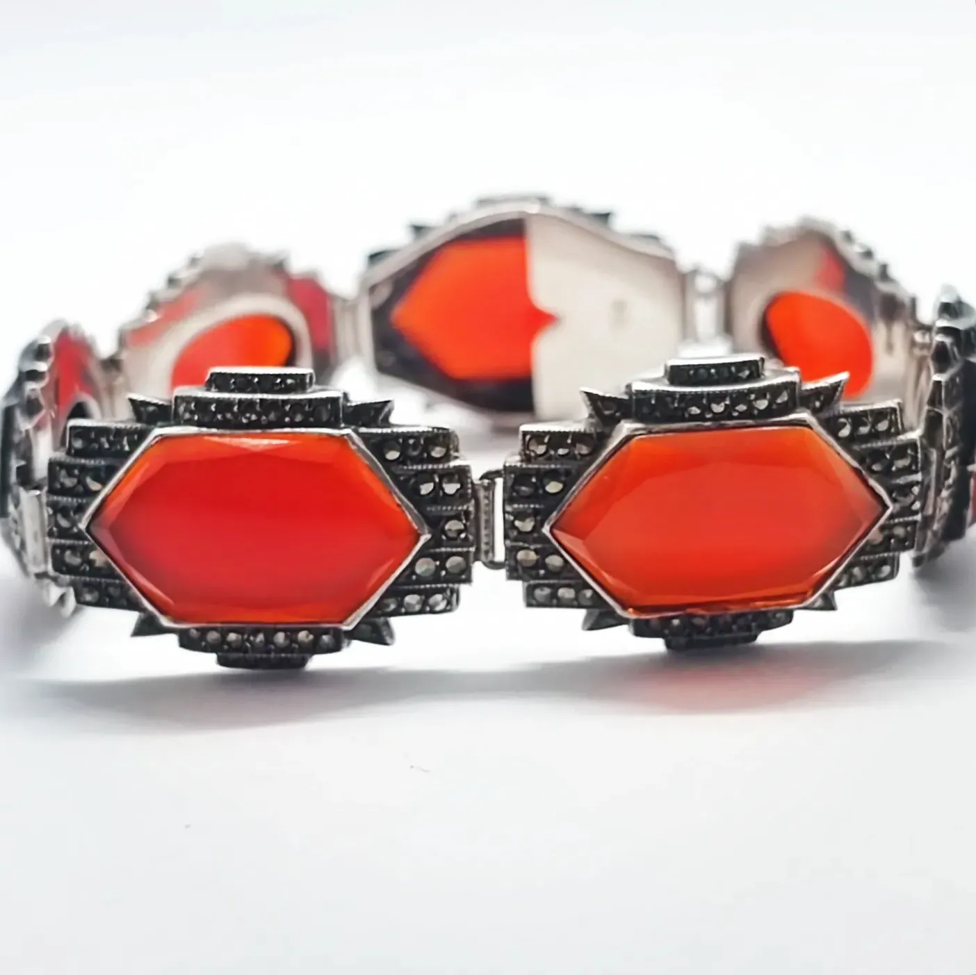 Art deco náramek s karneoly - 7