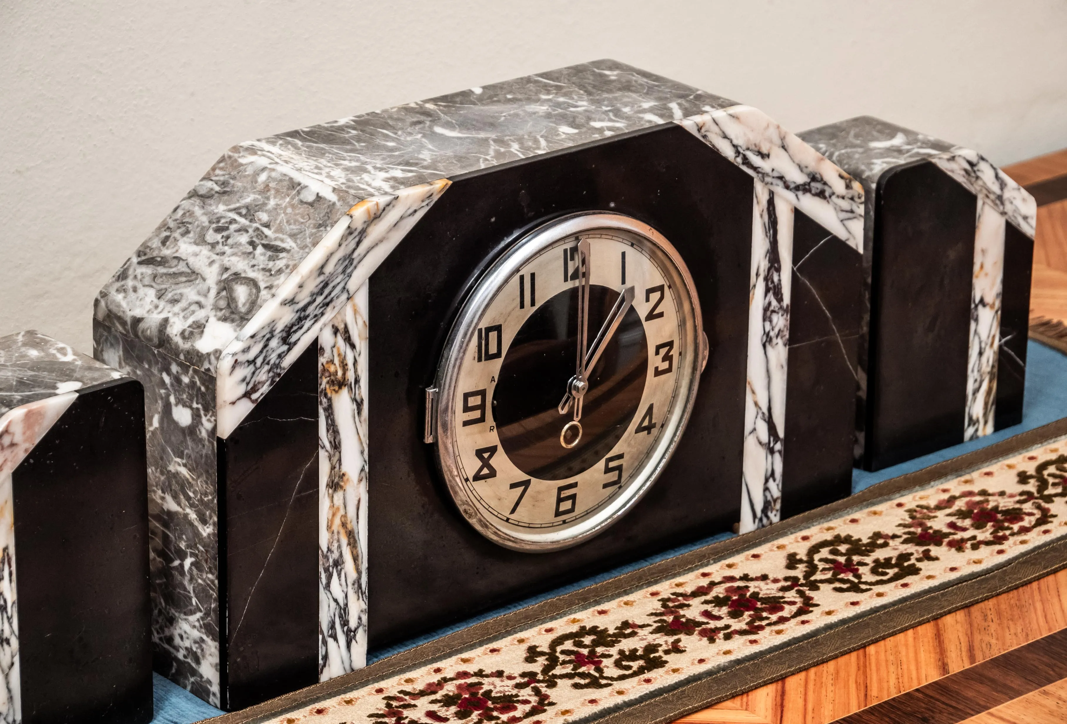 Krbové hodiny Art Deco třídílný set - 2