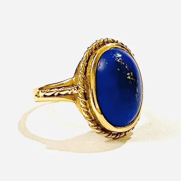 Zlatý prsten s lapis lazuli - 2