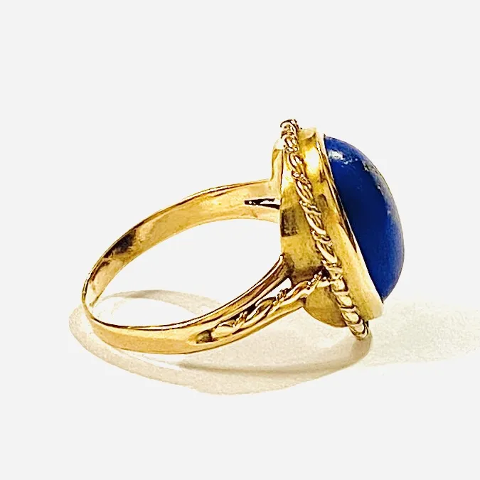 Zlatý prsten s lapis lazuli - 3