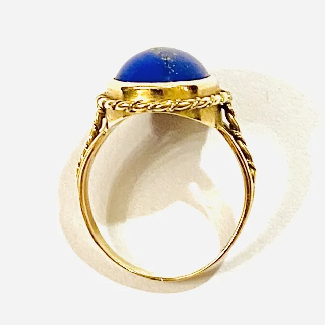 Zlatý prsten s lapis lazuli - 4