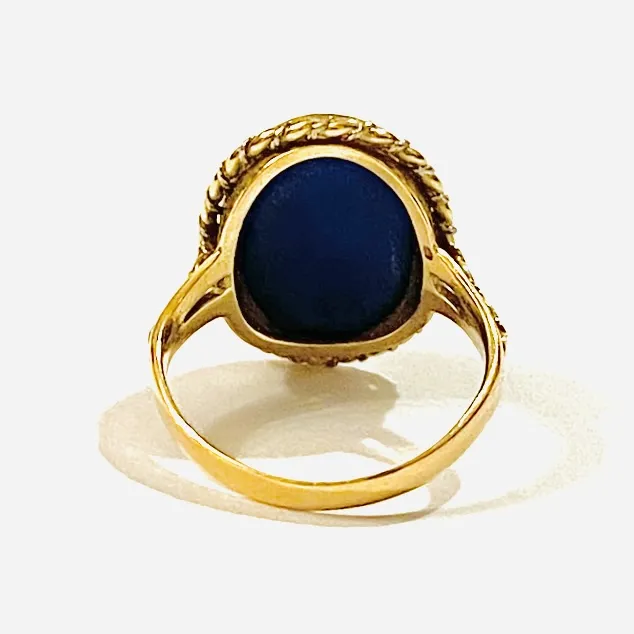 Zlatý prsten s lapis lazuli - 5