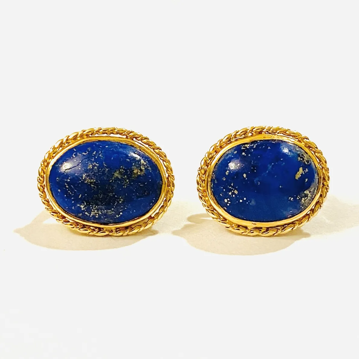 Zlaté náušnice s lapis lazuli - 1