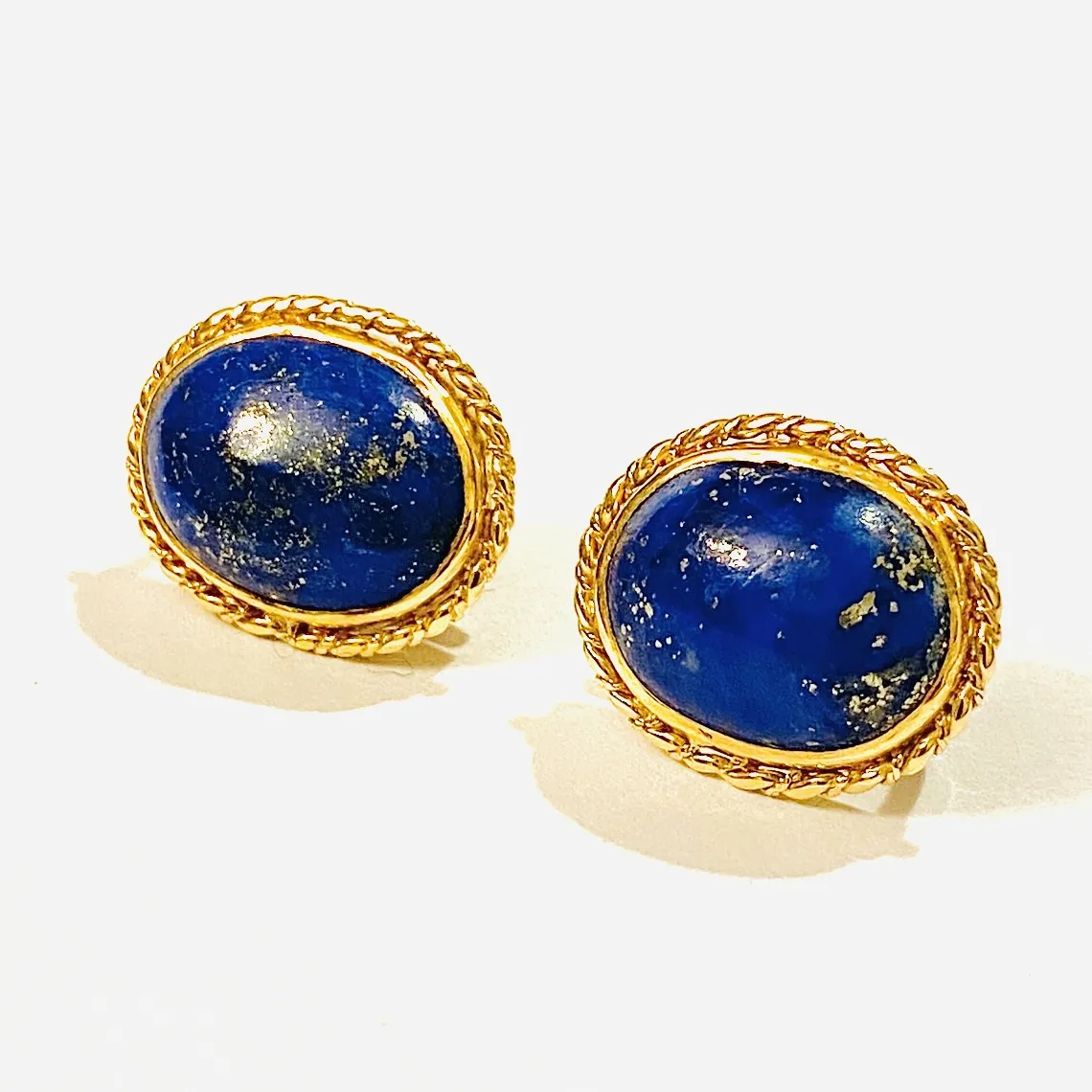 Zlaté náušnice s lapis lazuli - 2