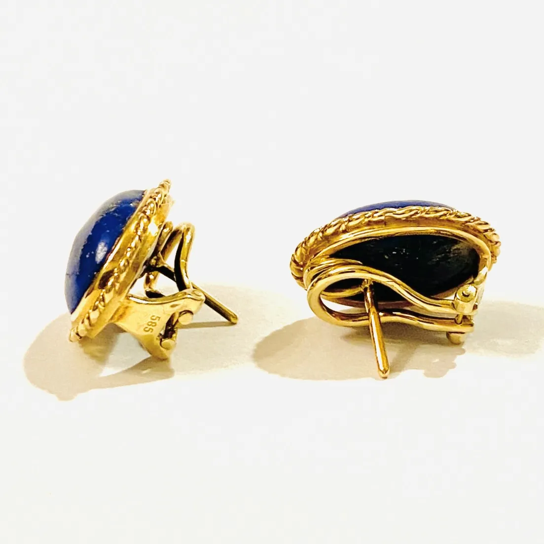 Zlaté náušnice s lapis lazuli - 3