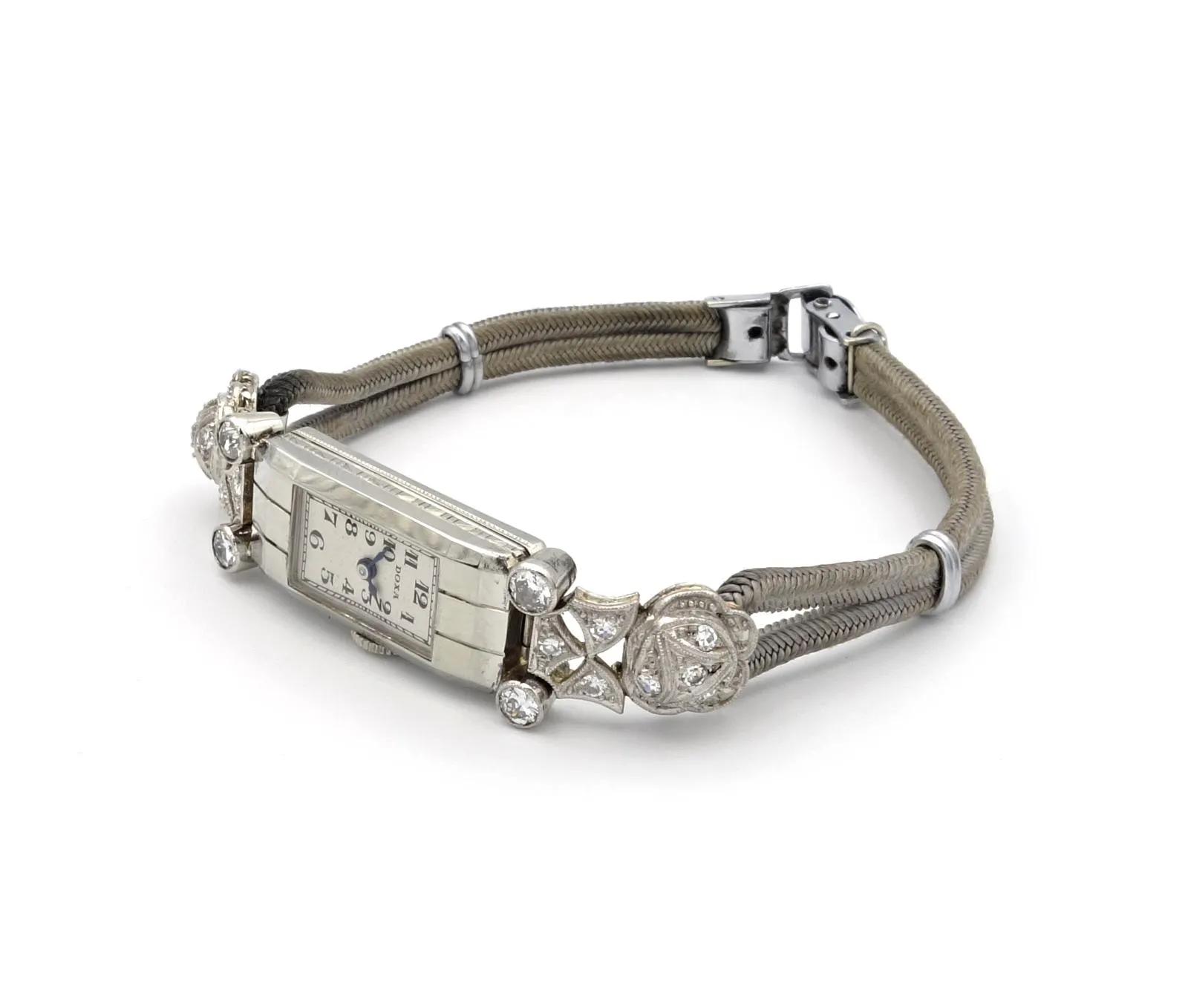 Zlaté art-deco hodinky Doxa s diamanty - 3