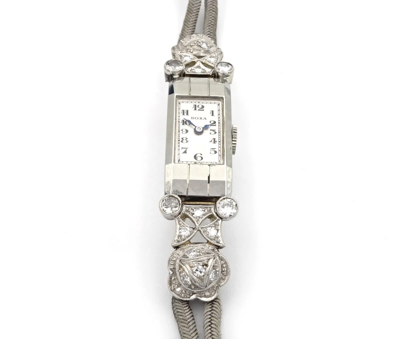Zlaté art-deco hodinky Doxa s diamanty - 5