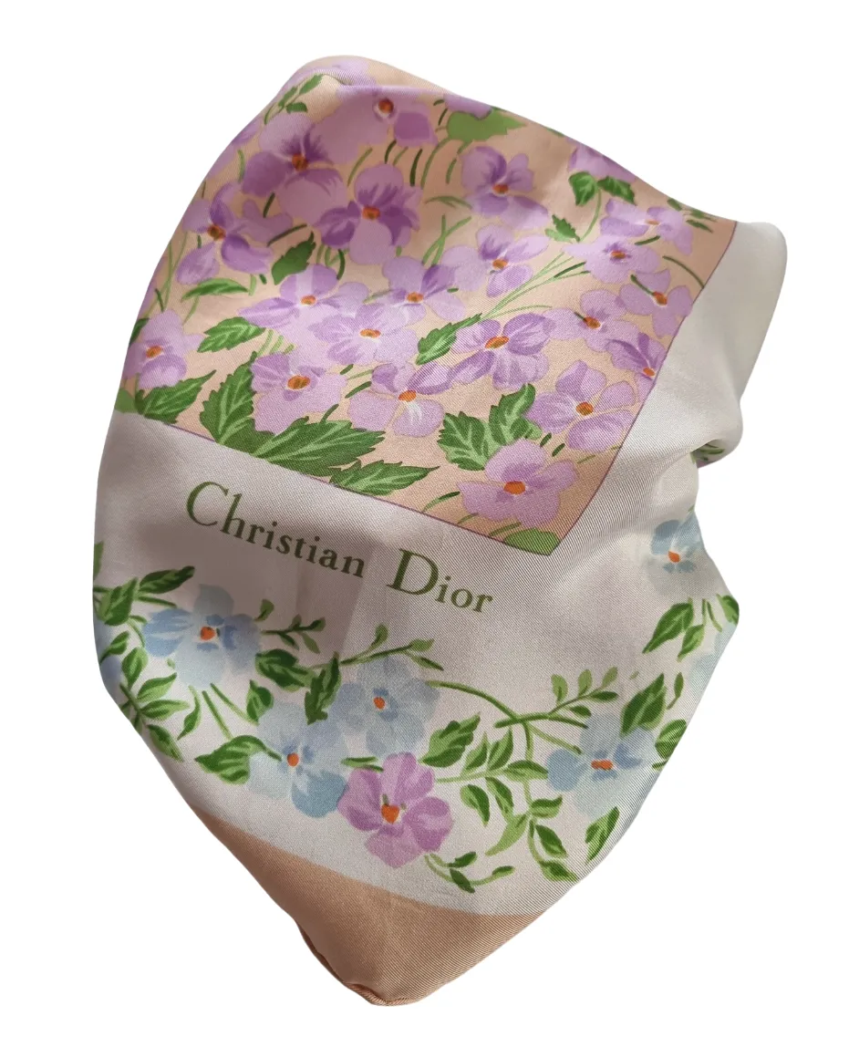 Hedvábný šátek DIOR s květy - 2