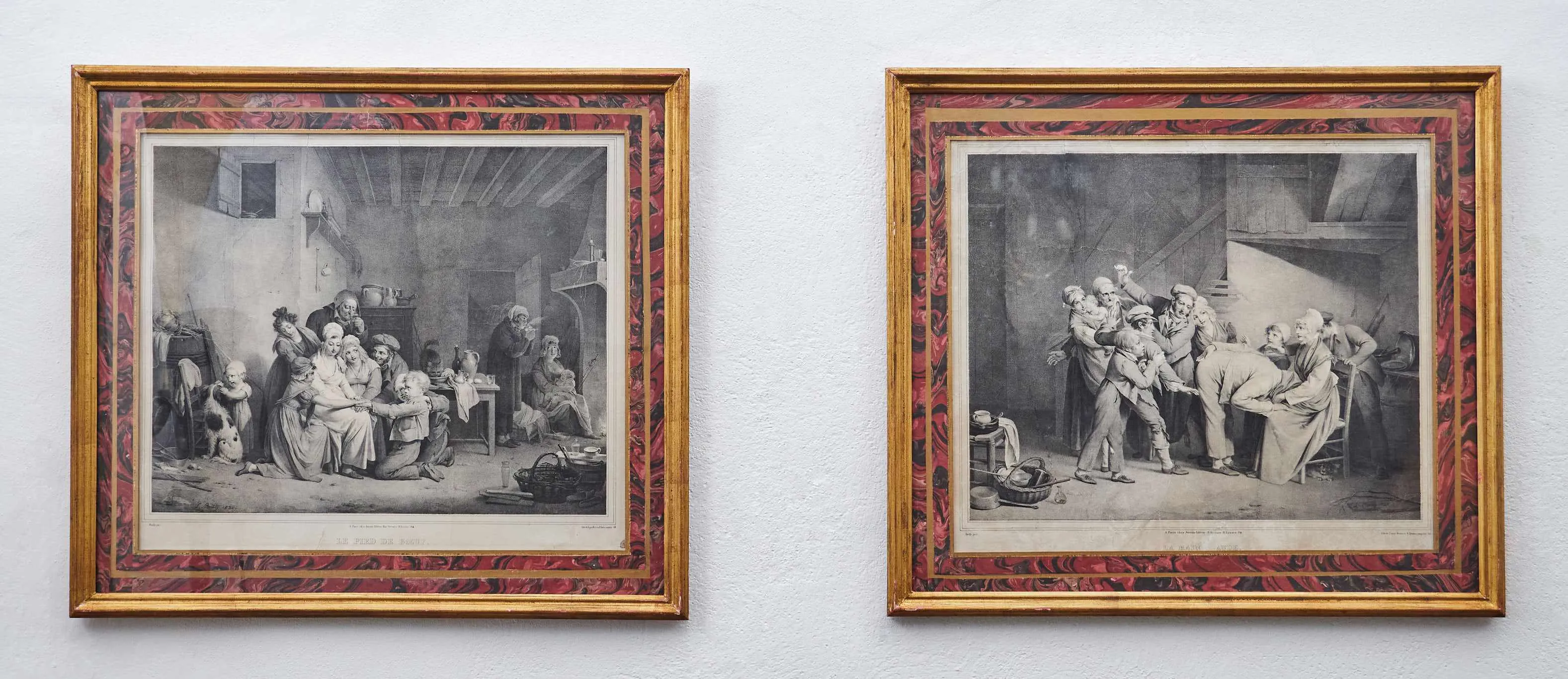 Dvojice historických litografií „Le Pied de Boeuf“ a „La Main Aude“ - 1