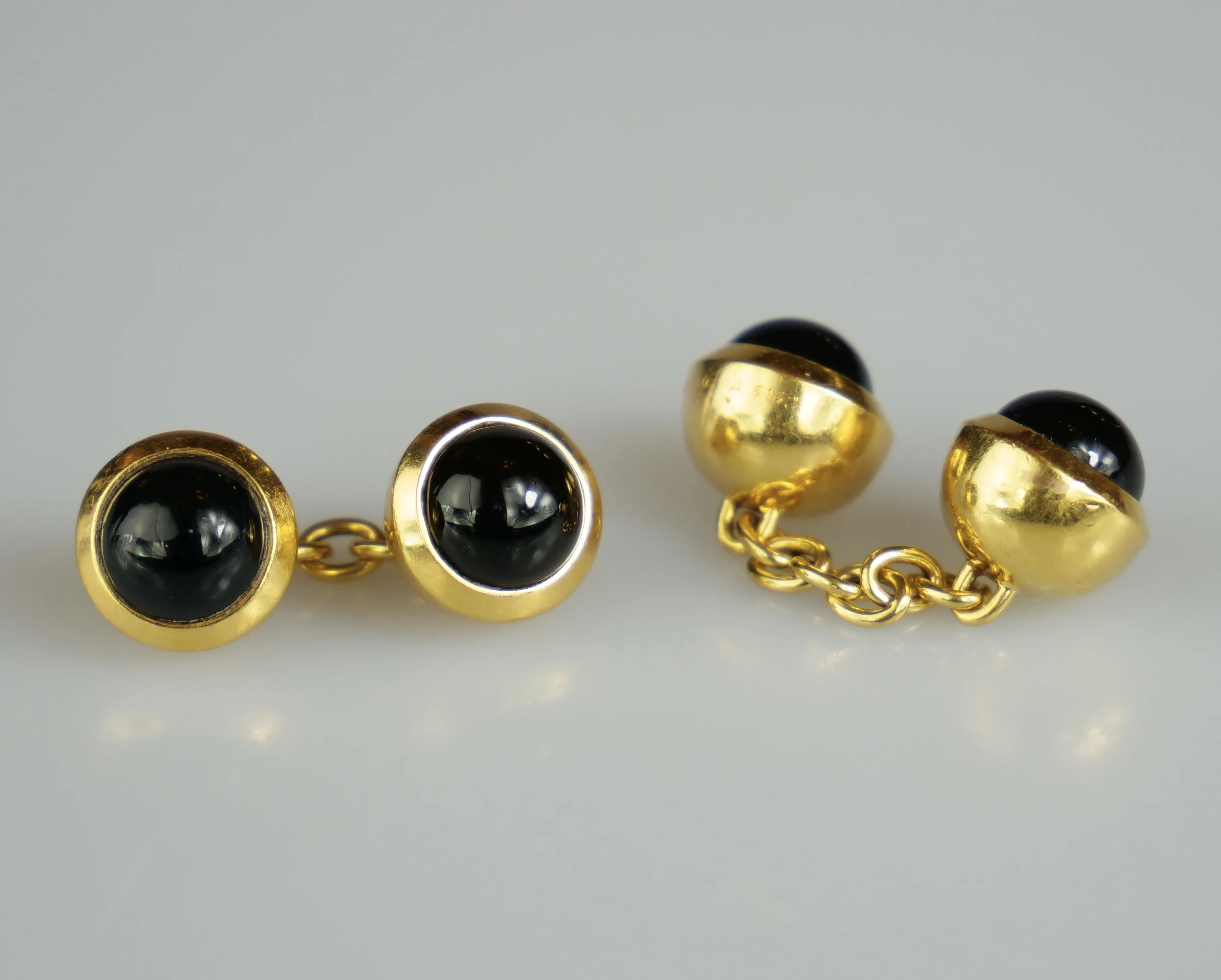 Zlaté manžetové knoflíky Cartier s onyxy - 2