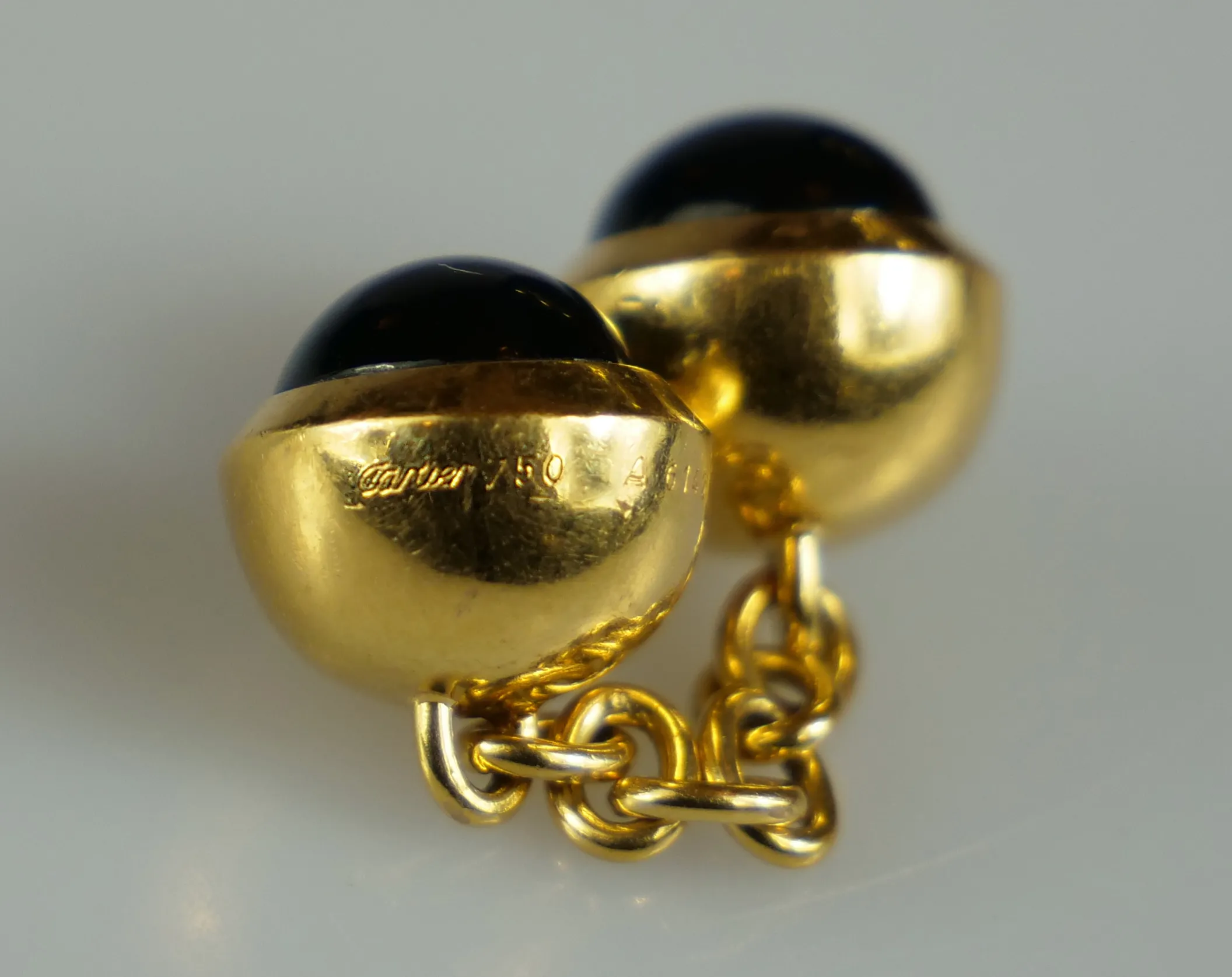Zlaté manžetové knoflíky Cartier s onyxy - 4