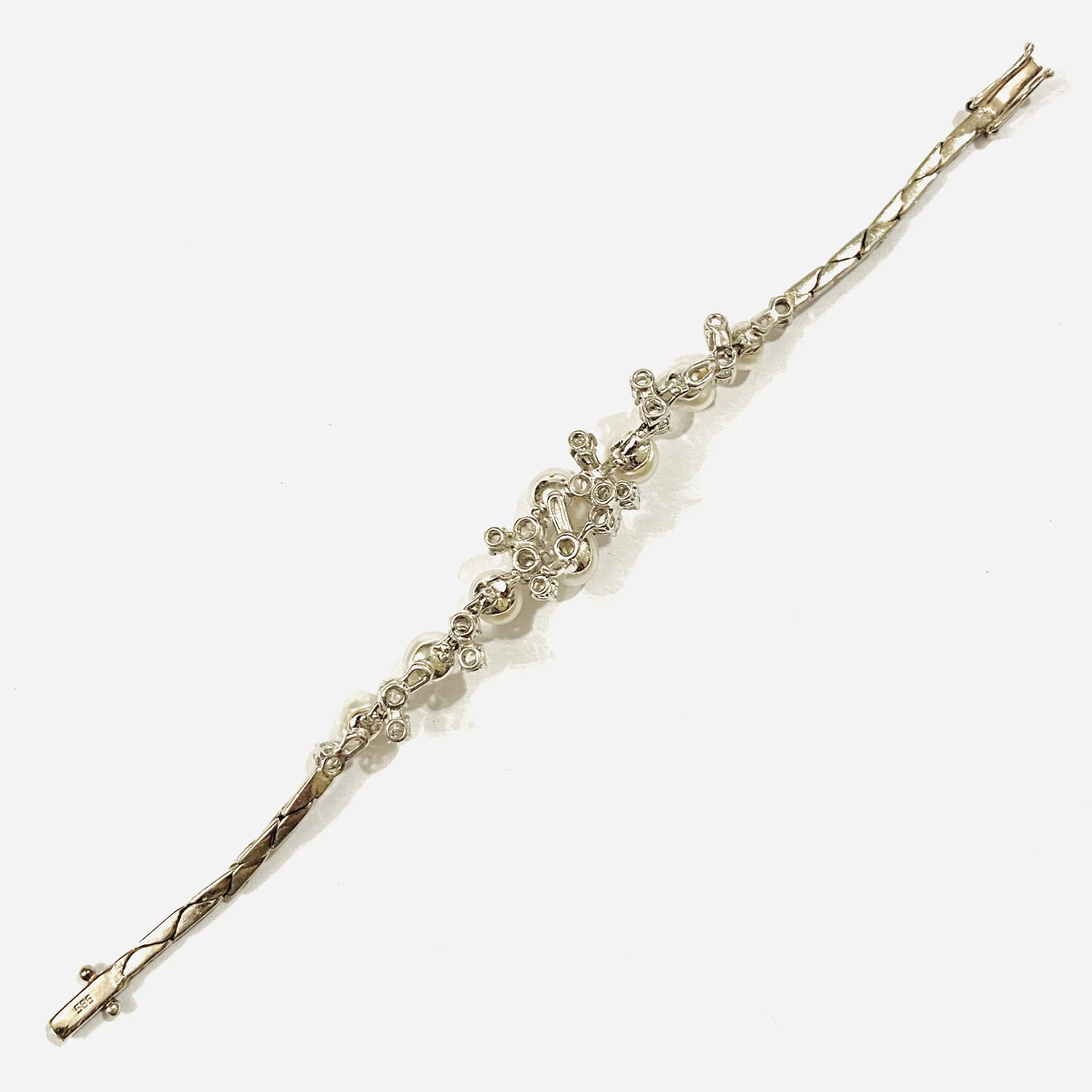 Zlatý náramek s diamanty 1,25 ct a perlami - 4