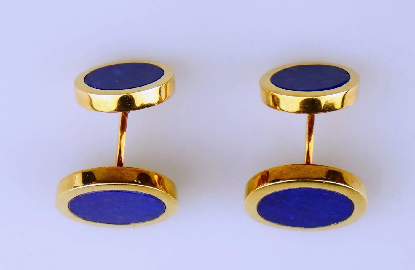 Zlaté manžetové knoflíky s lapisem lazuli - 2