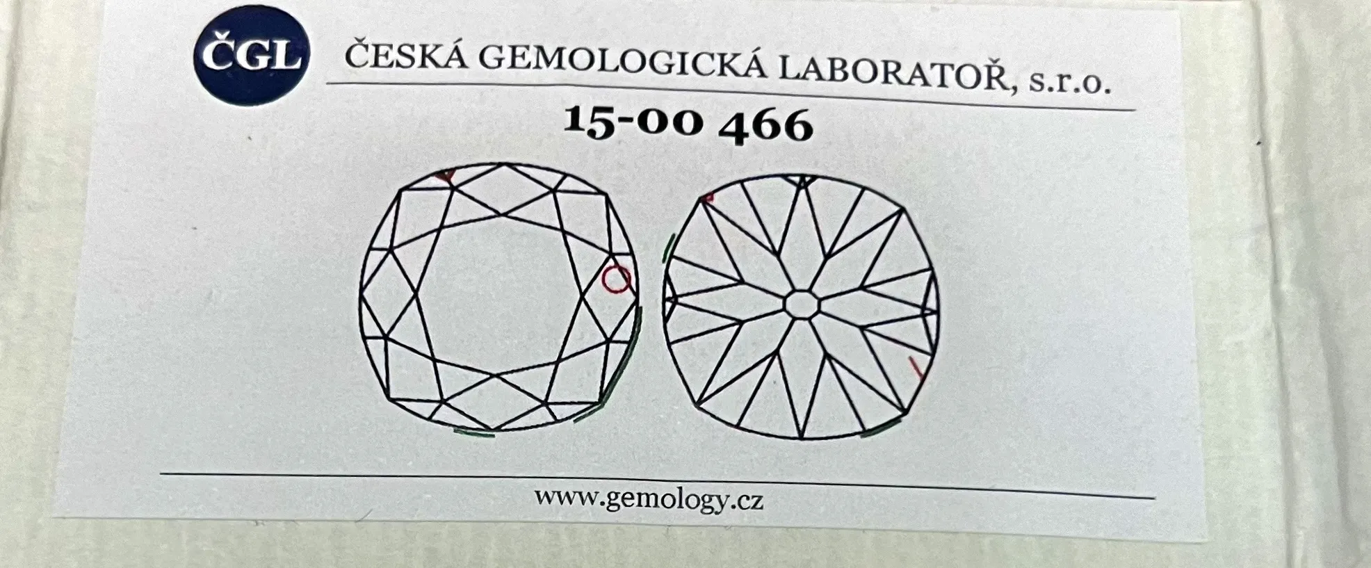 Volný diamant – briliantový brus s certifikátem ČGL - 5