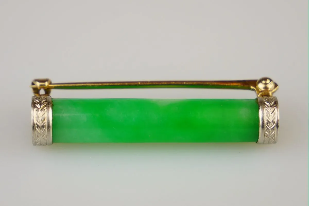 Art deco brož s jadeitem - 2