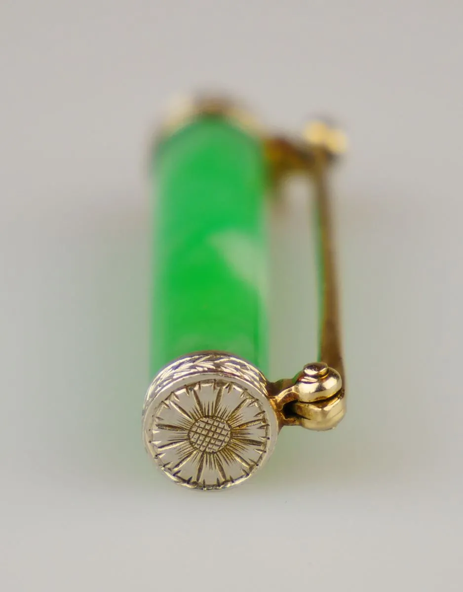 Art deco brož s jadeitem - 3