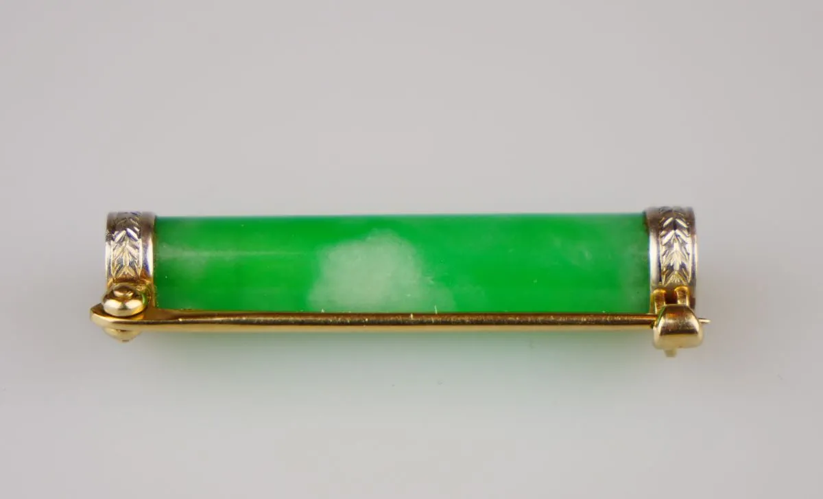 Art deco brož s jadeitem - 4