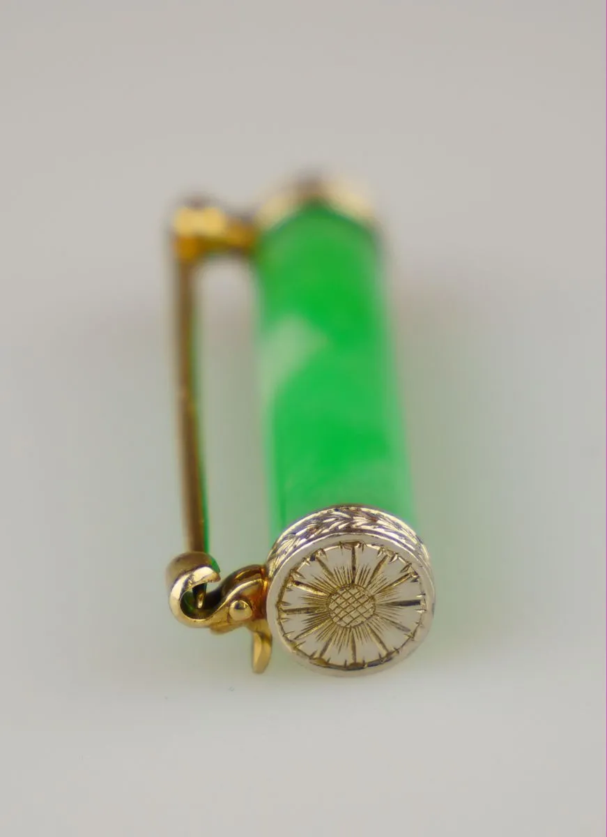 Art deco brož s jadeitem - 5