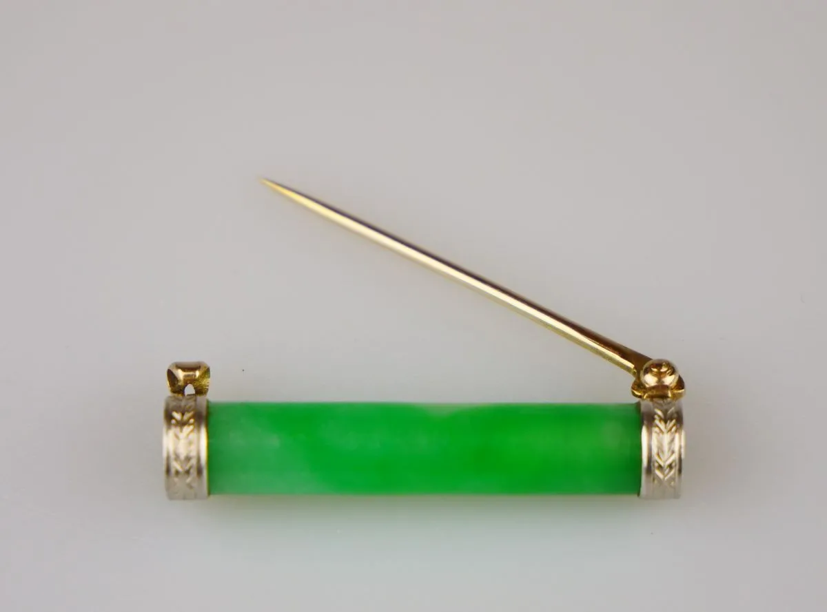 Art deco brož s jadeitem - 6