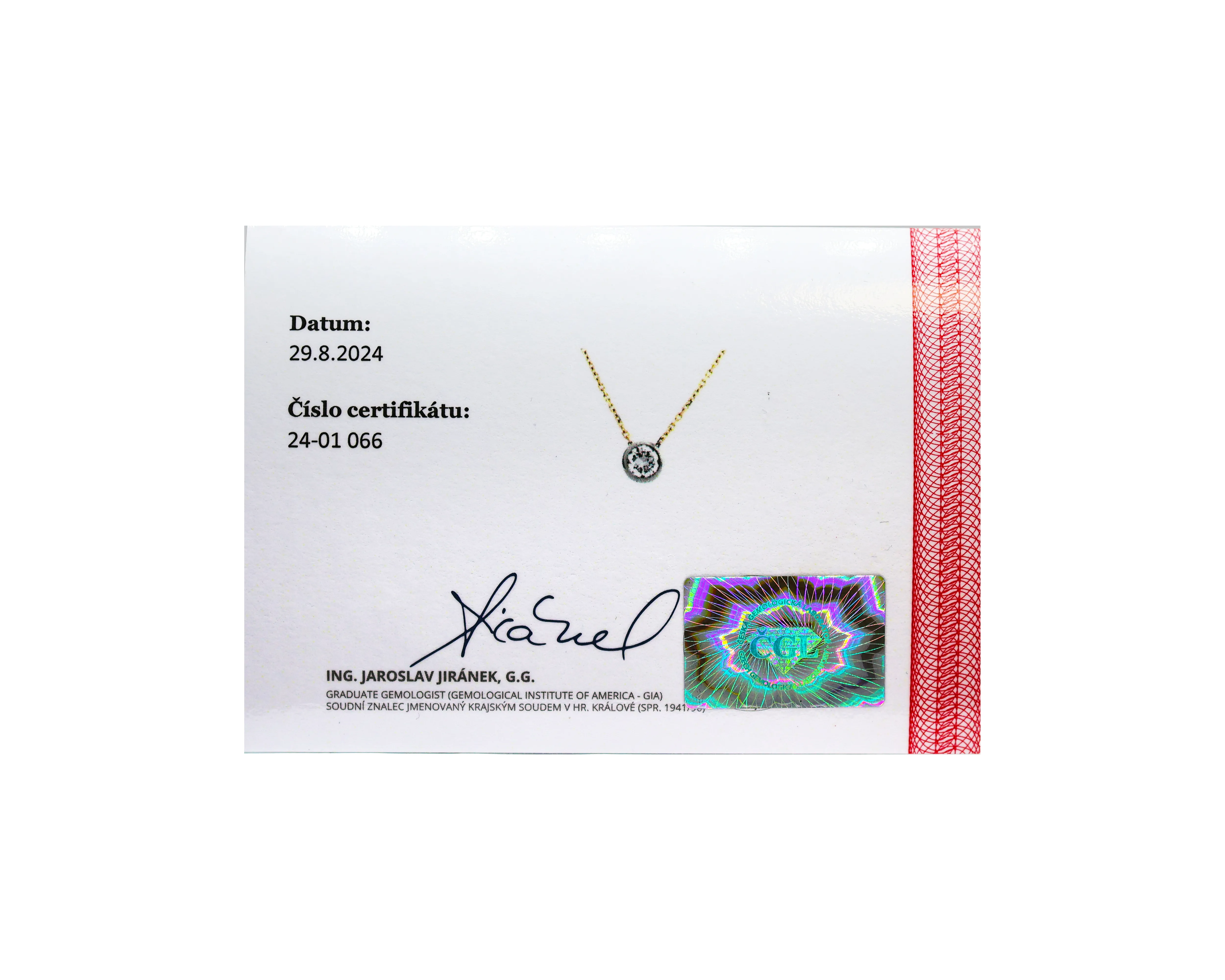 Zlatý přívěšek s diamantem 0,35ct/vzácně bílý - 2