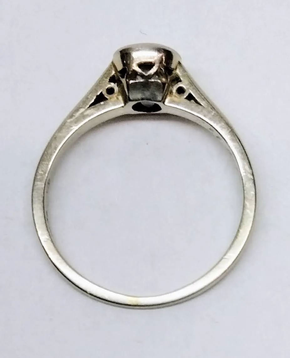 Zlatý art-deco prsten s diamantem - 6