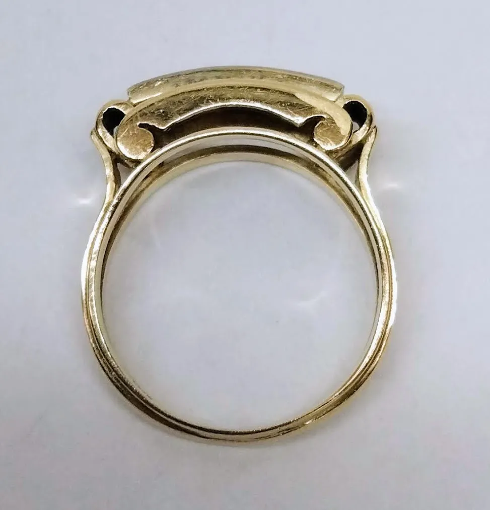 Zlatý art-deco prsten s diamanty - 6