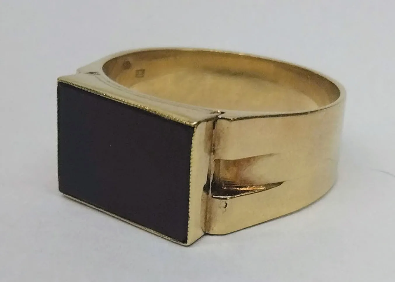 Zlatý art-deco prsten s karneolem - 2