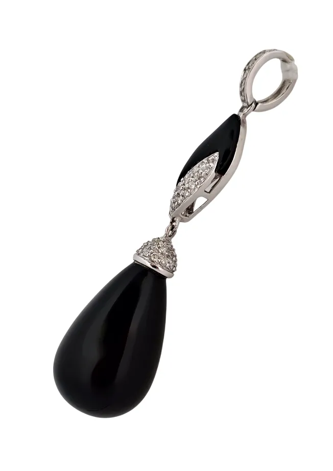 Zlatý přívěsek s onyxem a diamanty - 2