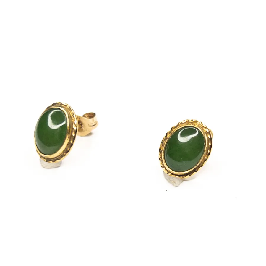 Zlaté náušnice s chrysoprasy - 2