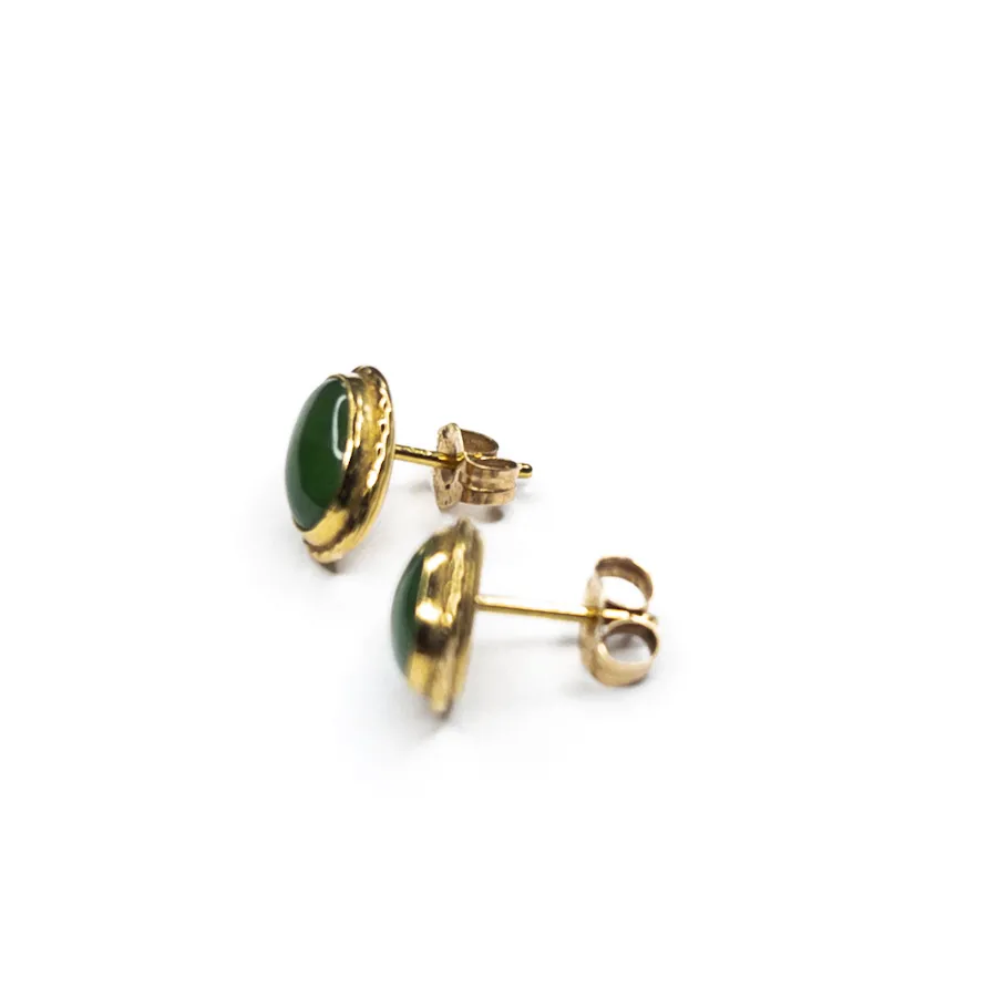 Zlaté náušnice s chrysoprasy - 3