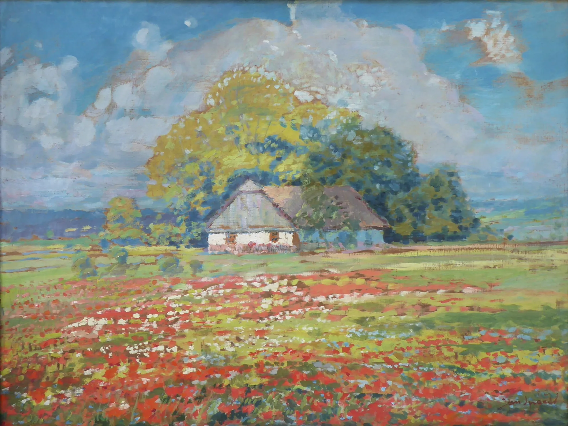 Jan Spáčil – Louka s máky u stavení - 2