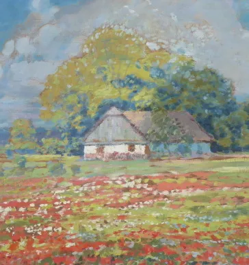 Jan Spáčil – Louka s máky u stavení - 3