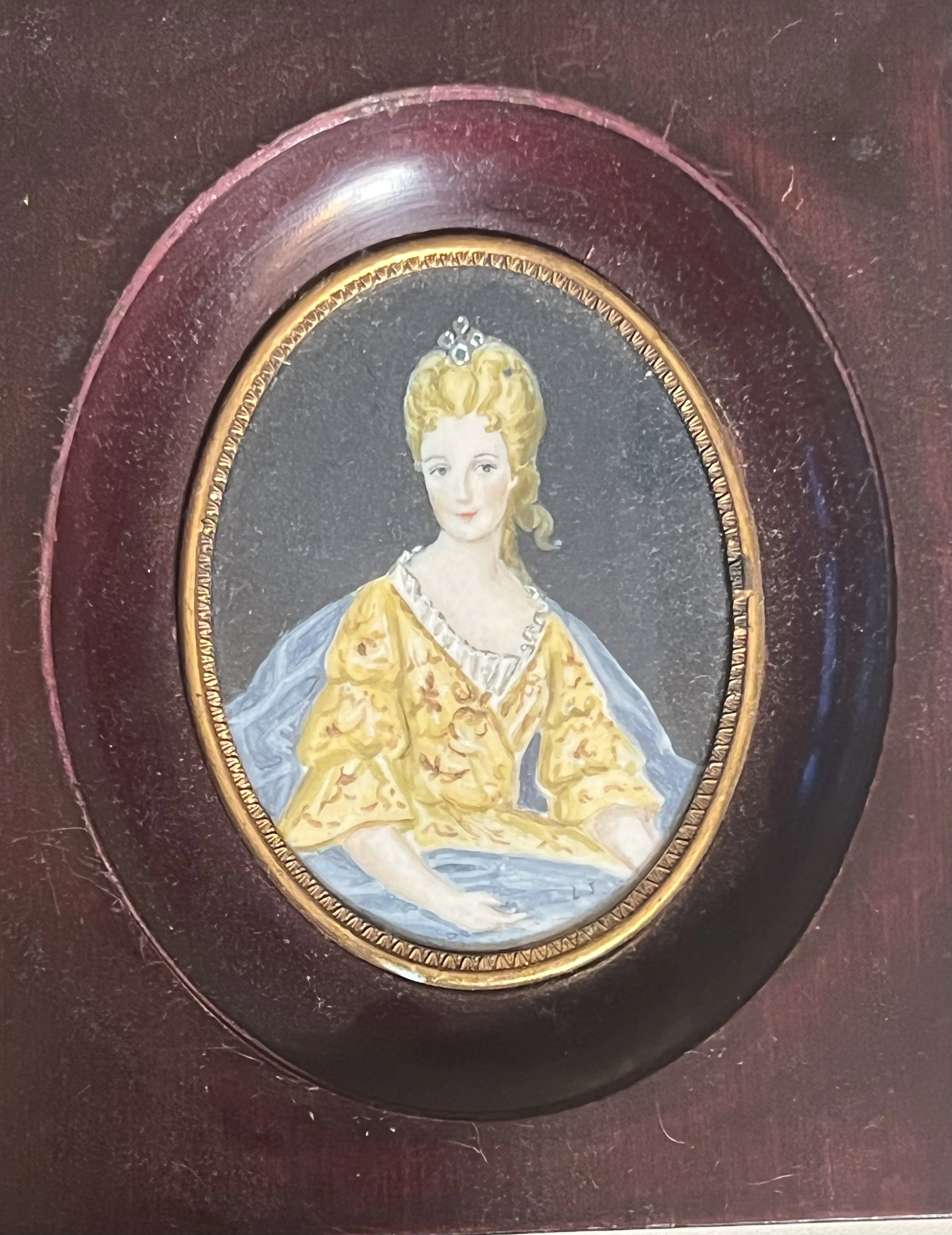 Miniatura na slonové kosti -portrét Marie Orleánské – signovaná - 2